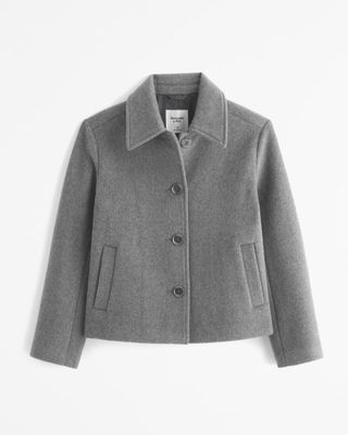 Wool-Blend Short Coat