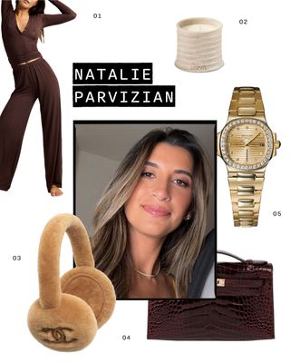 Collage of Gen Z Holiday Wishlist items from Natalie Parvizian