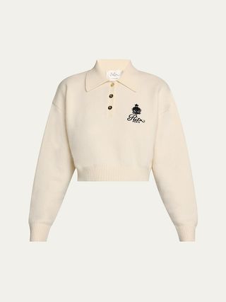 FRAME, Frame X Ritz Paris Crest Cashmere Polo Sweater