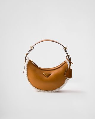 Prada Arqué Small Shearling Shoulder Bag