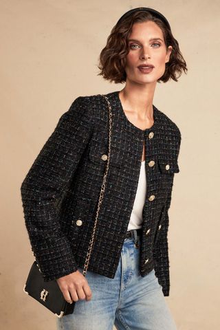 Chelsea Jacket (black Rainbow Sparkle Tweed)