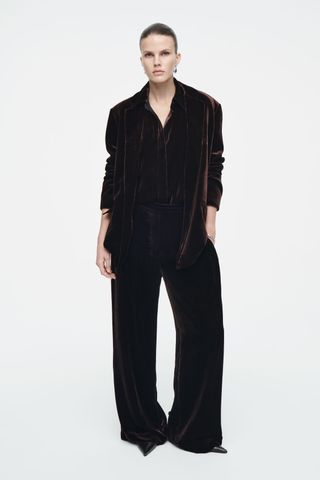 Silk-Blend Velvet Trousers