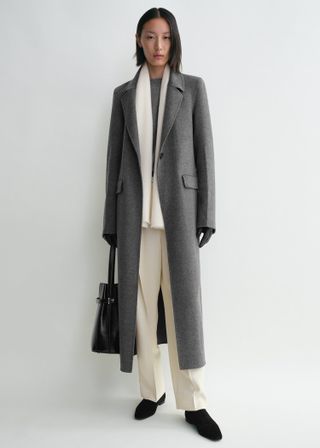 Classic Doublé Coat Mid Grey Melange