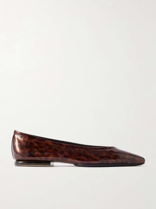 Primula Leopard-Print Patent-Leather Ballet Flats