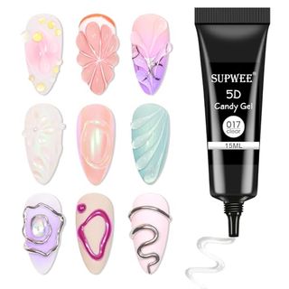 Supwee Sculpture Gel 3d Gel Nail Art, 15g Clear Carving Gel for Nail Art Molding Gel Diy Nail Painting Carved Gel Nail Polish 5d Embossed Candy Gel Nail Decoration Manicure