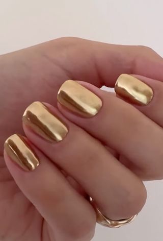 Gold chrome nails