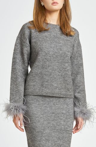 Sadie Feather Trim Sweater