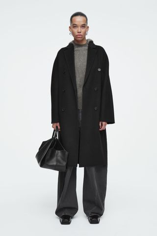 Oversized Double-Breasted Wool Coat