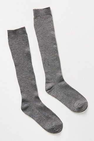 By Anthropologie Knee-High Ribbed Trouser Socks