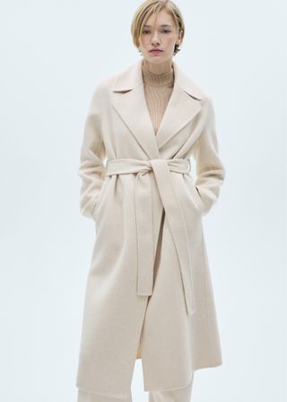 Wool Coat With Handmade Belt - Women | Mango Usa