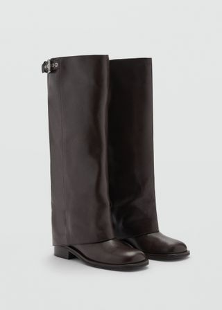 100% Leather Boot With Buckle - Women | Mango United Kingdom