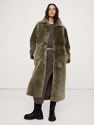 Reversible Shearling Car Coat