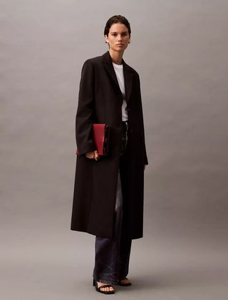 calvin klein, Crepe Single Breasted Coat