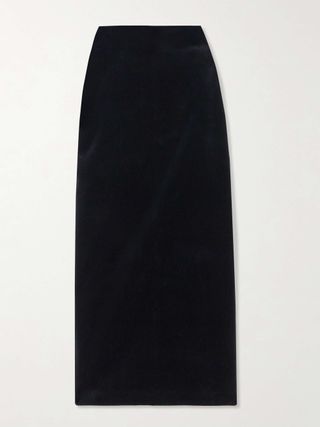 Sussex Cotton-Velvet Midi Skirt