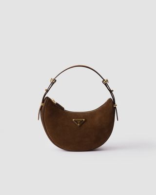 Prada, Arqué Suede Shoulder Bag