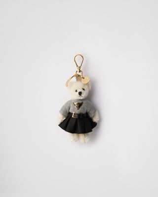 Teddy Bag Charm With Metal Ring