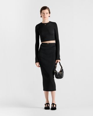 Ribbed Jersey Skirt