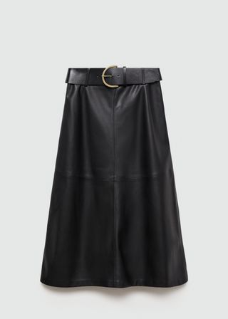 Leather-Effect Midi-Skirt - Women | Mango Usa