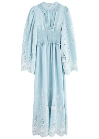 Tiara Guipure Lace-Trimmed Woven Maxi Dress