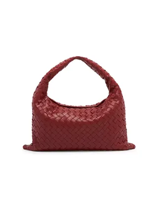 Small Hop Intrecciato Leather Hobo Bag