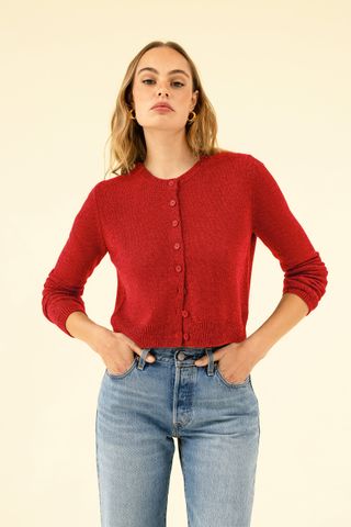 Charlotte Cashmere Cardigan - Rouge