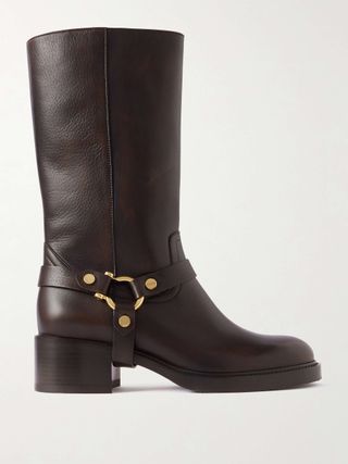 Dakota Buckled Leather Ankle Boots