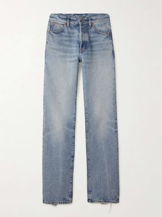 Nico Distressed Mid-Rise Straight-Leg Jeans