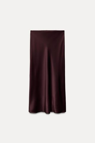 Satin Effect Midi Skirt