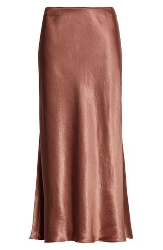 Rumpled Satin Slip Skirt