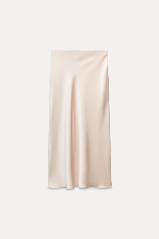 Satin Effect Midi Skirt