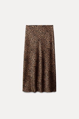 Satin Effect Midi Skirt