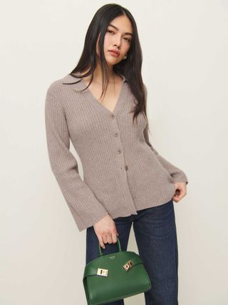 Shea Cashmere Collared Cardigan