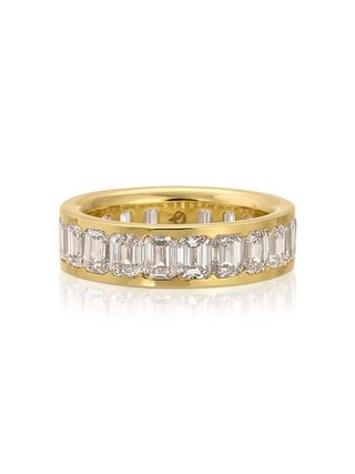 Octavia Elizabeth, Ivy Eternity Band - Emerald Cut Diamond