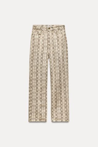 Z1975 High-Waist Straight Animal Print Jeans