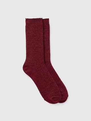 Cozy Sparkle Rib Crew Socks