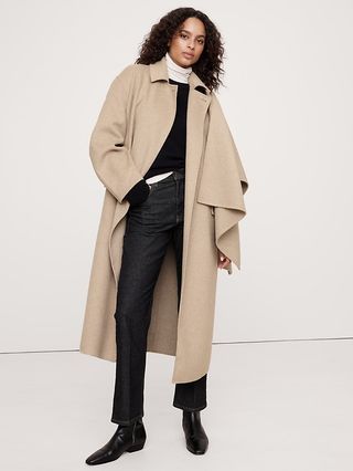 Oversized Double-Faced Cape Coat