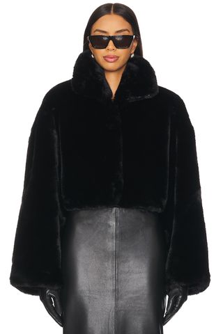 ROTATE Faux Fur Crop Jacket