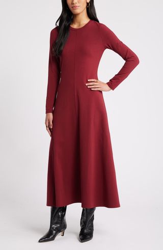 Long Sleeve Crewneck Maxi Dress