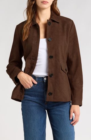 Bernardo, Suede Shirt Jacket