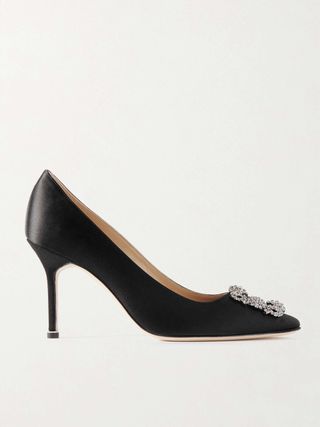 Hangisi 90 Crystal-Embellished Satin Pumps