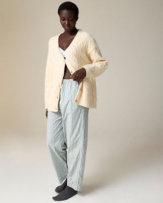 Cotton Poplin Pajama Pant in Stripe