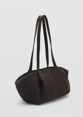 Double Handle Suede Leather Bag - Women | Mango United Kingdom