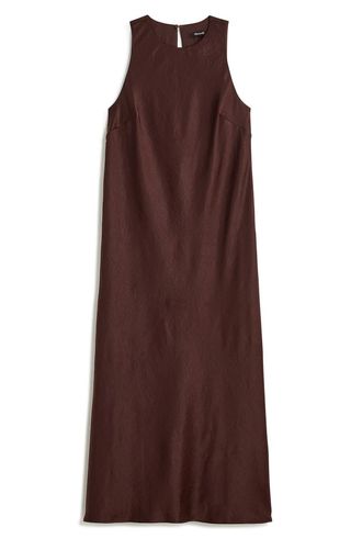 Sleeveless Satin Midi Dress