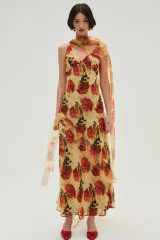 Floral Stems Maxi Dress