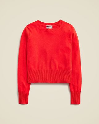 Cashmere Shrunken Crewneck Sweater