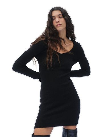 Rib-Knit Bodycon Dress