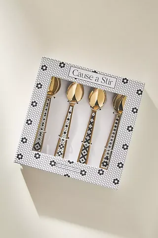 Bistro Tile Teaspoons, Set of 4