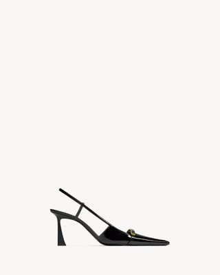 Women's Jacqueline Slingback Pumps in Patent Leather in Black