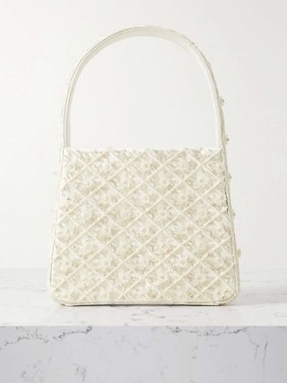 Embellished Satin Shoulder Bag