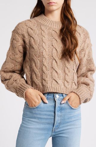 Cable Knit Crop Sweater